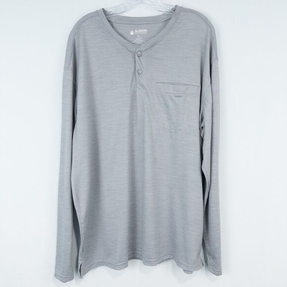 Duluth Trading Co AKHG Monashka Merino Blend Long Sleeve Henley Mens XL Gray - Picture 1 of 16